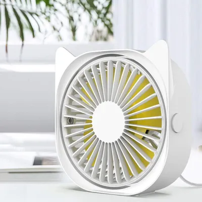 Produktbild von 360° drehbarer USB-Mini-Ventilator, leiser Kühlventilator für Büro und Freizeit, tragbar, weiß