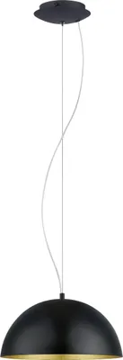 Produktbild von EGLO Pendellampe Gaetano 1, 1 flammige Pendelleuchte, Hängelampe aus Stahl, Farbe: Schwarz, gold, Fassung: E27, Ø: 38 cm