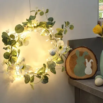 Produktbild von LED-Dekokranz Metallkranz mit Timer, 120 LED warmweiß; Ø 45 cm für außen 577938