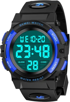 Produktbild von Wasserdichte Digitaluhr für Kinder mit LED-Hintergrundbeleuchtung, Wecker und Stoppuhr – ideales Geschenk für Jungen und Mädchen!