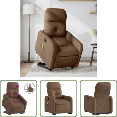 Produktbild von The Living Store Massagesessel mit Aufstehhilfe Braun Stoff