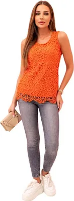 Produktbild von Damen ärmellose Spitzenbluse, orange