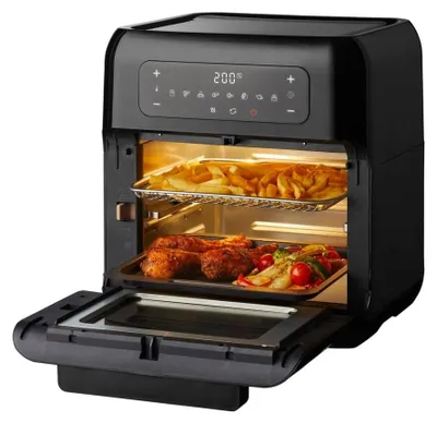 Image de Friteuse à air chaud four - Four à air chaud - 12 L - 8 programmes - 40 à 210 °C - Noir