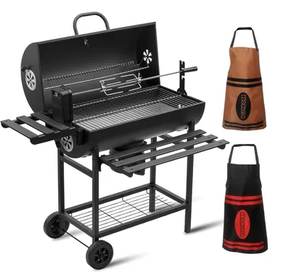 Produktbild von Holzkohlegrill Barbecue Standgrill - 105,5 x 85 x 118 cm - Edelstahl - Schwarz