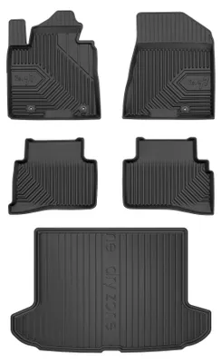 Imagen del producto de Alfombrillas de goma + bandeja de maletero para Hyundai Tucson III 2015-2020 (SUV) – juego de 5 piezas, , a medida – Wielganizator