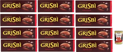 Produktbild von MATILDE VICENZI Biscotti Grisbi Cioccolato - Italienisches Biskuitgebäck mit Schokoladenfüllung 150g x 12 Pakete, biscuits cookies riegel + Italian Gourmet polpa 400g