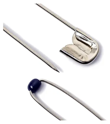 Produktbild von Sicherheitsnadeln mit Kugel, Nr. 1, 34 mm, silber, Stahl