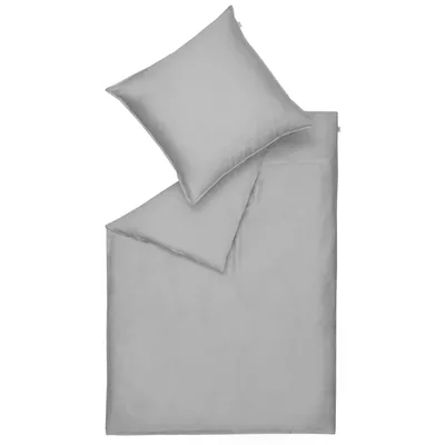 Image de Schöner Wohnen Garniture de lit en satin Pure Couleur gris Taille 135x200cm