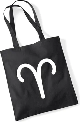 Produktbild von Huuraa Jutebeutel Widder Sternzeichen Zeichen 10 Liter Black Baumwolle Tasche Geschenkidee
