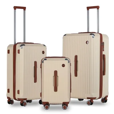 Produktbild von HOMELUX Reisekoffer Set 3-teilig | Kofferset 4 Rollen | Trolley Gepäck Koffer TSA Schloss | Hartschalenkofferset M-L-XL Weiß