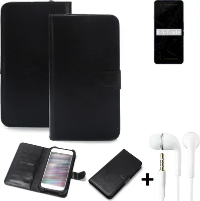 Produktbild von K-S-Trade Wallet Case Handyhülle kompatibel mit nubia Red Magic 7 Schutzhülle Flip cover Flipstyle Tasche Hülle Flipcover Slim Bumper schwarz + in