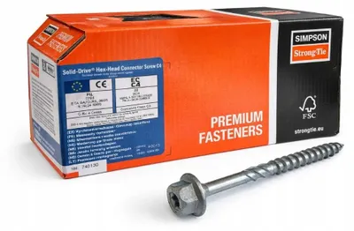 Immagine prodotto di Viti da costruzione Simpson Strong-Tie per legno, testa esagonale TX30, 6 x 90 mm, 100 pezzi