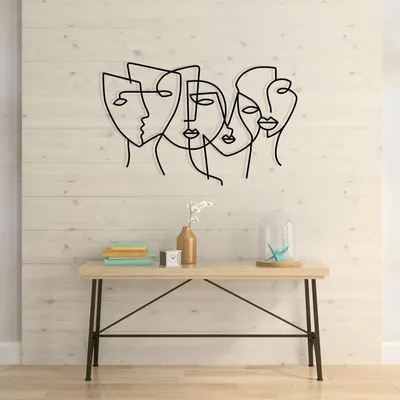 Image de Wallity, accessoire mural décoratif en métal, Adrianus, noir, 100 % MÉTAL, 61 x 38,5 cm