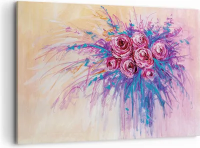 Produktbild von Bild auf Leinwand - Leinwandbild - Einteilig - Blumenstrauß Blumen Rosen - 120x80cm - Wand Bild - Wanddeko - Wandbilder - Leinwanddruck - Bilder - Wanddekoration - Leinwand bilder - AA120x80-4465
