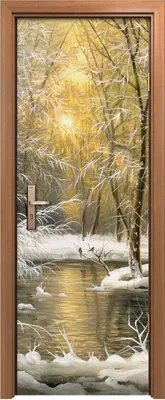 Produktbild von Türposter 70x200 cm Türaufkleber Türtapete Türfolie Klebefolie Landschafts Wald See Wald