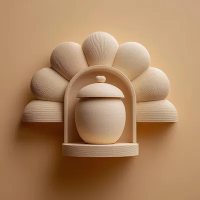 Produktbild von Decords 3D-Gedenk-Wandregal – modernes Gedenk-Wandregal mit Urne, 25 cm