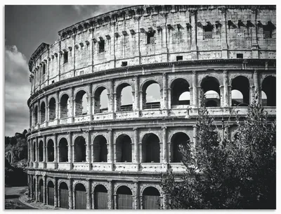 Produktbild von ARTland Wandbild Alu für Innen & Outdoor Rom Kolosseum Monochrom Größe: 120x90 cm