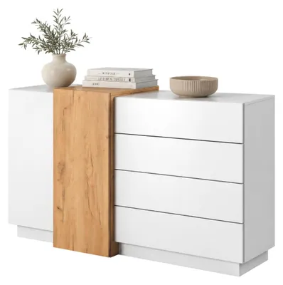 Produktbild von Hadarari – Sideboard, 160x45x94h cm Weiß, 4 Schubladen