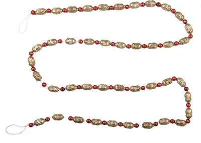 Produktbild von Clayre & Eef 66542 Weihnachtsgirlande Goldfarbig Rot 2x180 cm