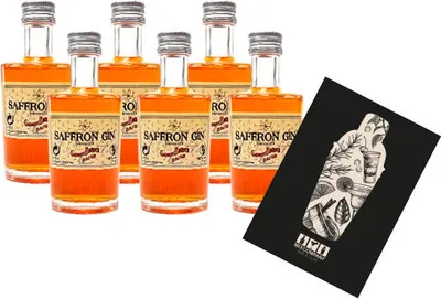 Produktbild von Saffron Gin Miniatur 6x 50ml (40% Vol) Gabriel Boudier Imported Gin Mini- [Enthält Sulfite]