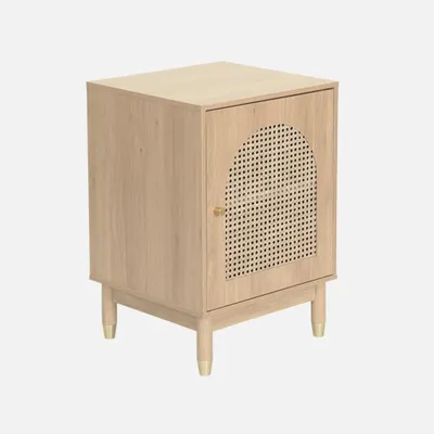 Produktbild von sweeek - Nachttisch mit Rattan-Geflecht und 1 Tür - Natur