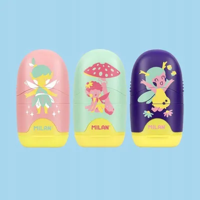 Produktbild von Milan 4701116FR, Manueller Bleistiftspitzer, Lila, Pink, Türkis, Stahl, 105 mm, 150 mm, 65 mm