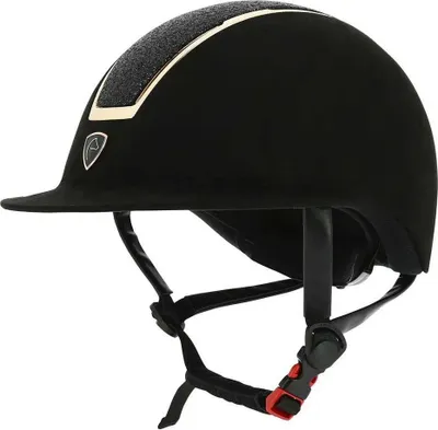 Produktbild von Equitheme Glint Lamé Reithelm, Farbe:schwarz/rosegold Farbe, Größe: 55/57