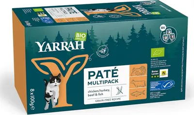 (DLA KOTA) MULTIPACK PASZTET BIO (8 x 100 g) 800 g - YARRAH