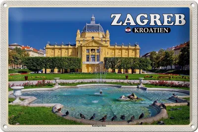Produktbild von Blechschild Reise 30x20cm Zagreb Kroatien Kunstpavillon