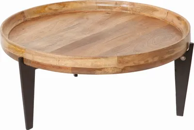 Produktbild von SIT Möbel Couchtisch | Ø 75 cm | Mango Tischplatte natur | Beine Metall schwarz | B 75 x T 75 cm H 34 cm | 12843-01 | Serie COUCHTISCH