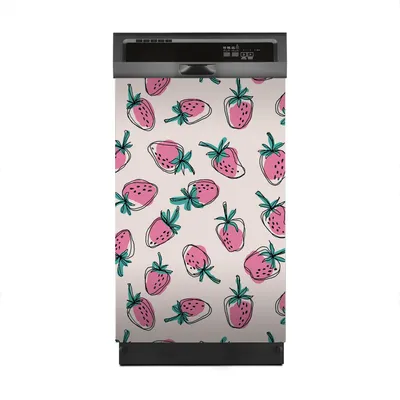 Produktbild von Magnete Dekorative 45x70 cm Küche Magnetmatte Spülmaschine - Rosa Erdbeeren doodle