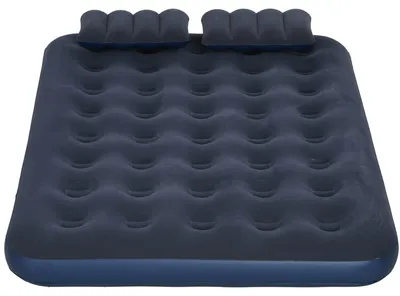 Obrázok produktu pre Nafukovacia matrace pre 2 osoby, s ručnou pumpou, mäkká a odolná, 203x152x22 cm, modrá, 100% polyester, 203 cm, 152 cm