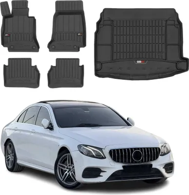 Produktbild von OMAC Fußmatten & Kofferraumwanne Set für Mercedes E Klasse W213 2016-2025 Gummi
