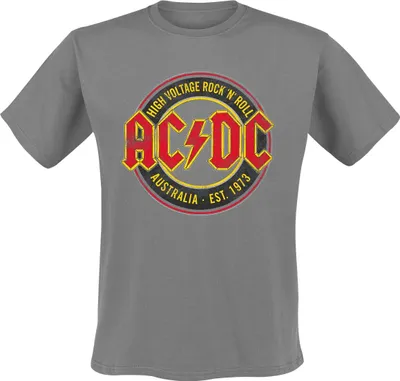Produktbild von AC/DC T-Shirt Herren High Voltage - Rock 'N' Roll - Australia Est. 1973 grau XXL