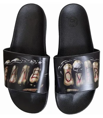 Produktbild von Spiral Direct - "Game Over" Badesandale für Herren/Damen Uni, Leder RO16180 (L) (Schwarz)
