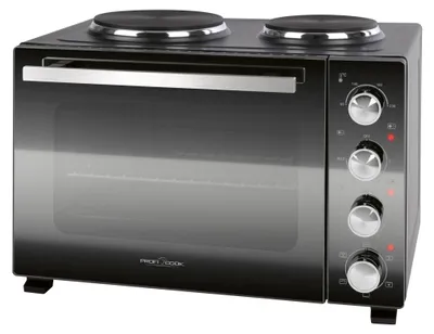 Produktbild von ProfiCook® Minibackofen mit Kochplatten | 32L | Umluft, Oberhitze, Unterhitze, Drehspieß | Mini Backofen mit Umluft | PC KK 1302