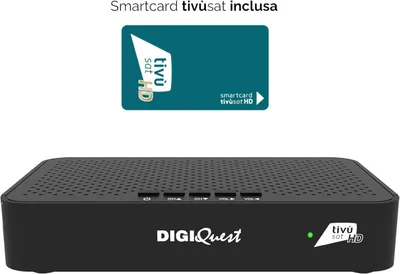 Obrázek produktu pro DIGIQUEST Tivùsat Classic Q10, satelitní televizní přijímač, HD, přehrávač médií, dálkové ovládání 2-v-1 a smart karta Tivùsat jsou součástí balení, černá barva