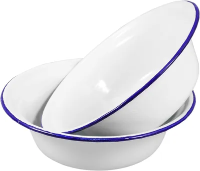 Produktbild von 2 Suppenschüsseln aus Emaille im Retro-Design