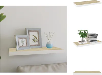 Produktbild von vidaXL Schweberegal Eichen-Optik und Weiß 60x23,5x3,8 cm MDF -  Wandregale