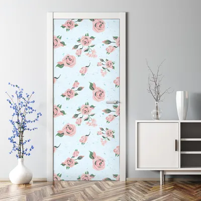 Produktbild von Dekorative Türtapete selbstklebend Klebefolie Türaufkleber Aufkleber Pastell Blumen 85 x 200 cm