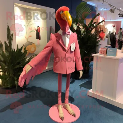 Produktbild von Flamingo REDBROKOLY Maskottchen kostüm mit Blazer und Krawattennadeln