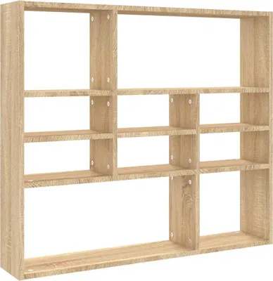 Produktbild von vidaXL Wandregal Sonoma-Eiche 90x16x78 cm Holzwerkstoff