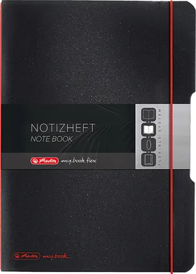 Image de Herlitz 11361508 Cahier de notes flex PP - A4, ligné/quadrillé, 2x 40 feuilles, noir