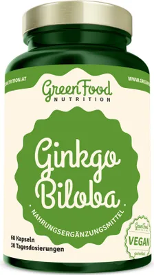 Produktbild von GreenFood Nutrition Ginkgo Biloba 60 Kapseln