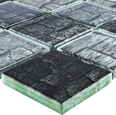 Produktbild von Glasmosaik Fliesen Saraland Schwarz