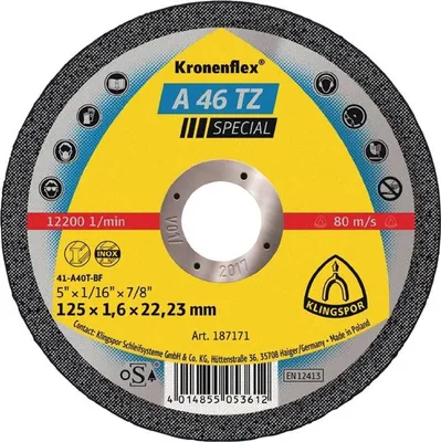 A close-up, top-down view of a cutting disc for an angle grinder.