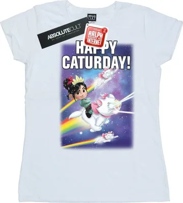 Produktbild von Disney - "Wreck It Ralph Happy Caturday" T-Shirt für Damen BI45002 (XXL) (Weiß)