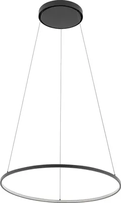 Produktbild von LED Pendelleuchte Metall Aluminium warmweißes Licht 3000 K 660 lm rund D: 60 cm H: max. 140 cm Schwarz Modern