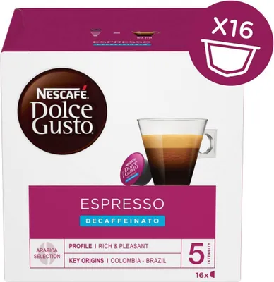 Produktbild von Nescafé Dolce Gusto Espresso Decaffeinato Kaffeekapsel 16 Stück(e)