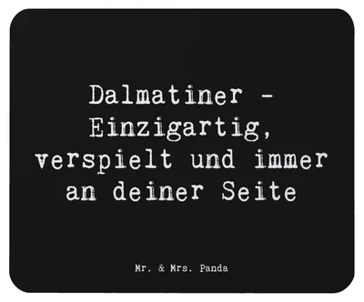 Produktbild von Mr. & Mrs. Panda Mauspad Spruch Dalmatiner Freund - Schwarz - Geschenk, Hunderasse, Hunderassen Beschreibung, Mousepad, Hundeliebe, mousematte, pc, Mouse Pad, Hundefreund